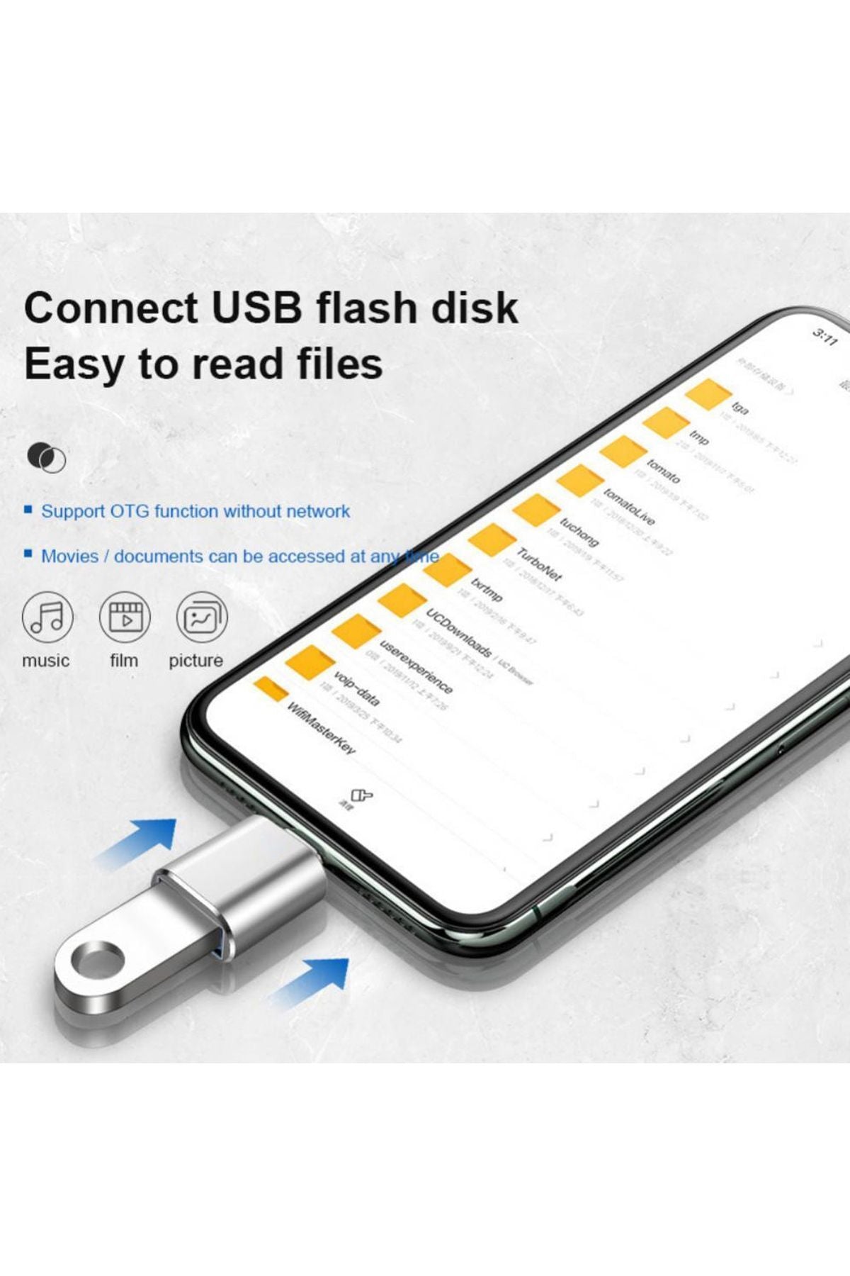 Type-C USB Çevirici iPhone 15 15 Pro 15 Pro Max Uyumlu 5 Gbps Hızlı Veri Aktarıcı Type C Dönüştürücü - Görsel 4