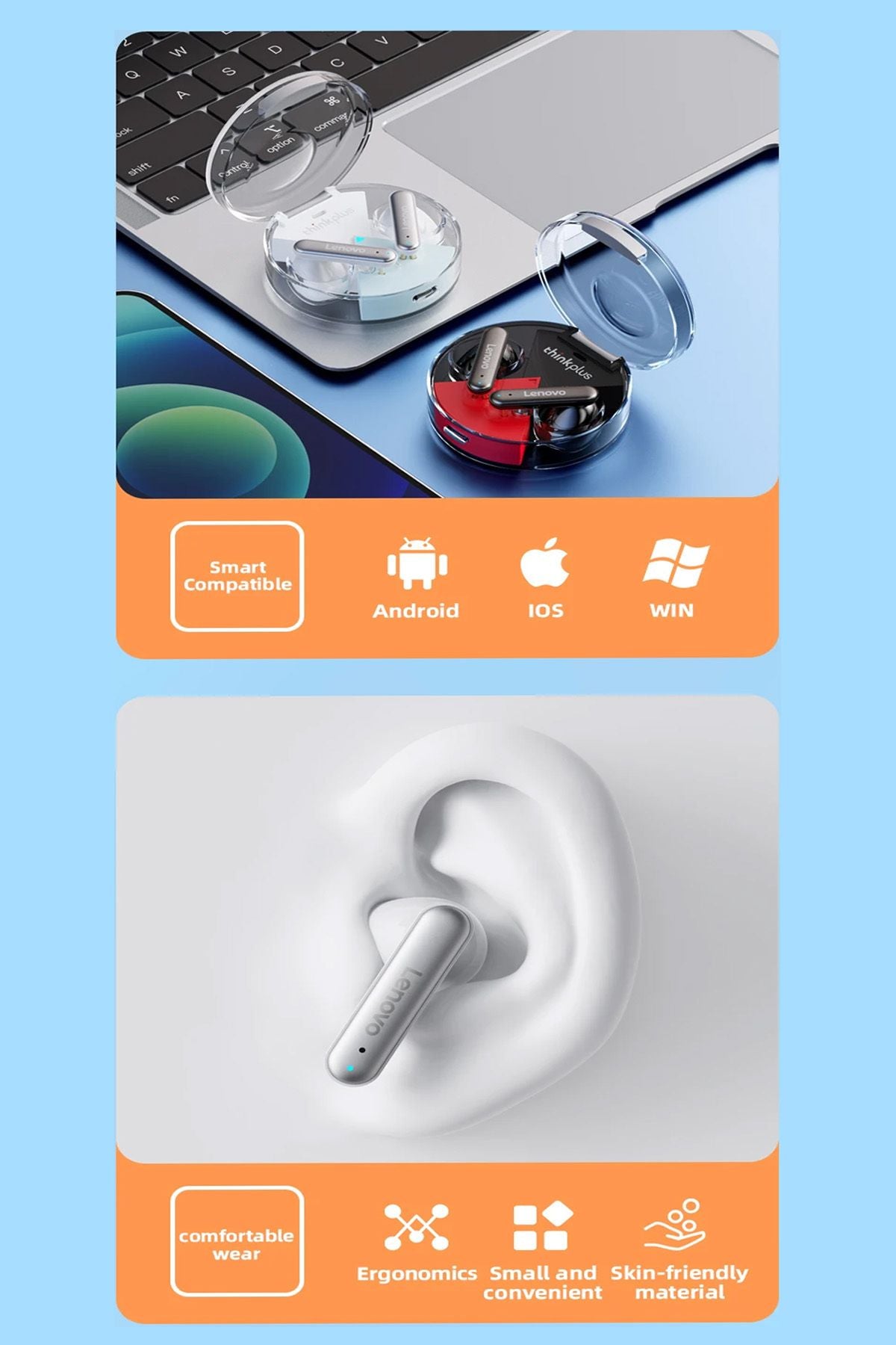 Kulak Içi Bluetooth Kulaklık Wireless 5.2 300 Mah Stereo Kulaklık Ipx5 Su Geçirmez - Görsel 7