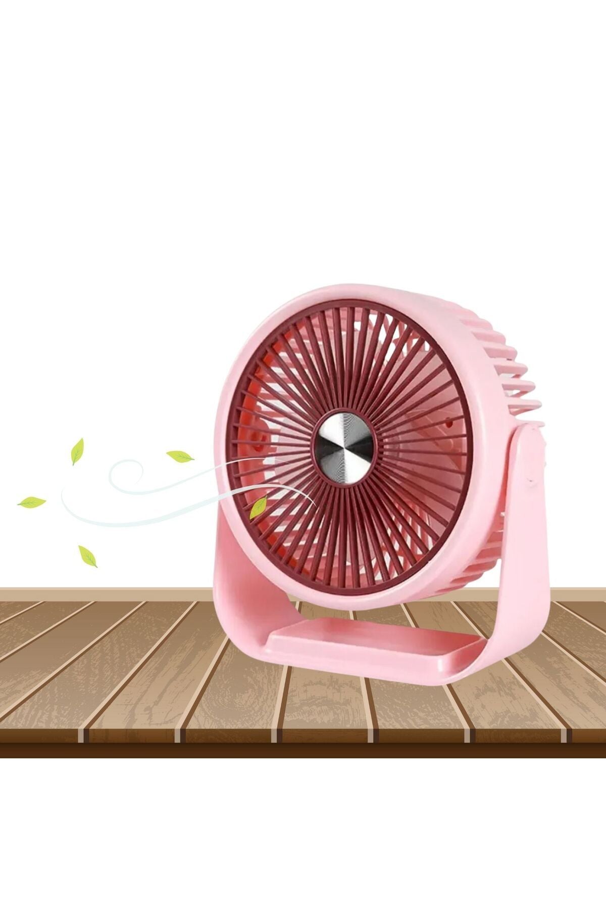 Portatif Masaüstü Şarjlı 360° Dönen Vantilatör Mini Fan Şarjlı Soğutucu 3 Kademe 1200 mAh Klima