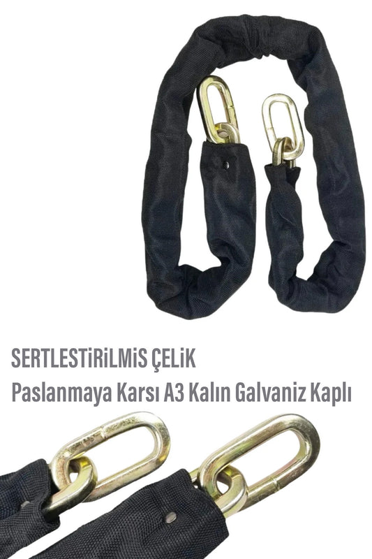 Motosiklet Scooter Motor Kilitli Zincir A3 Galvanizli Kilit ve Zincir Seti – 1,8 m - Görsel 2