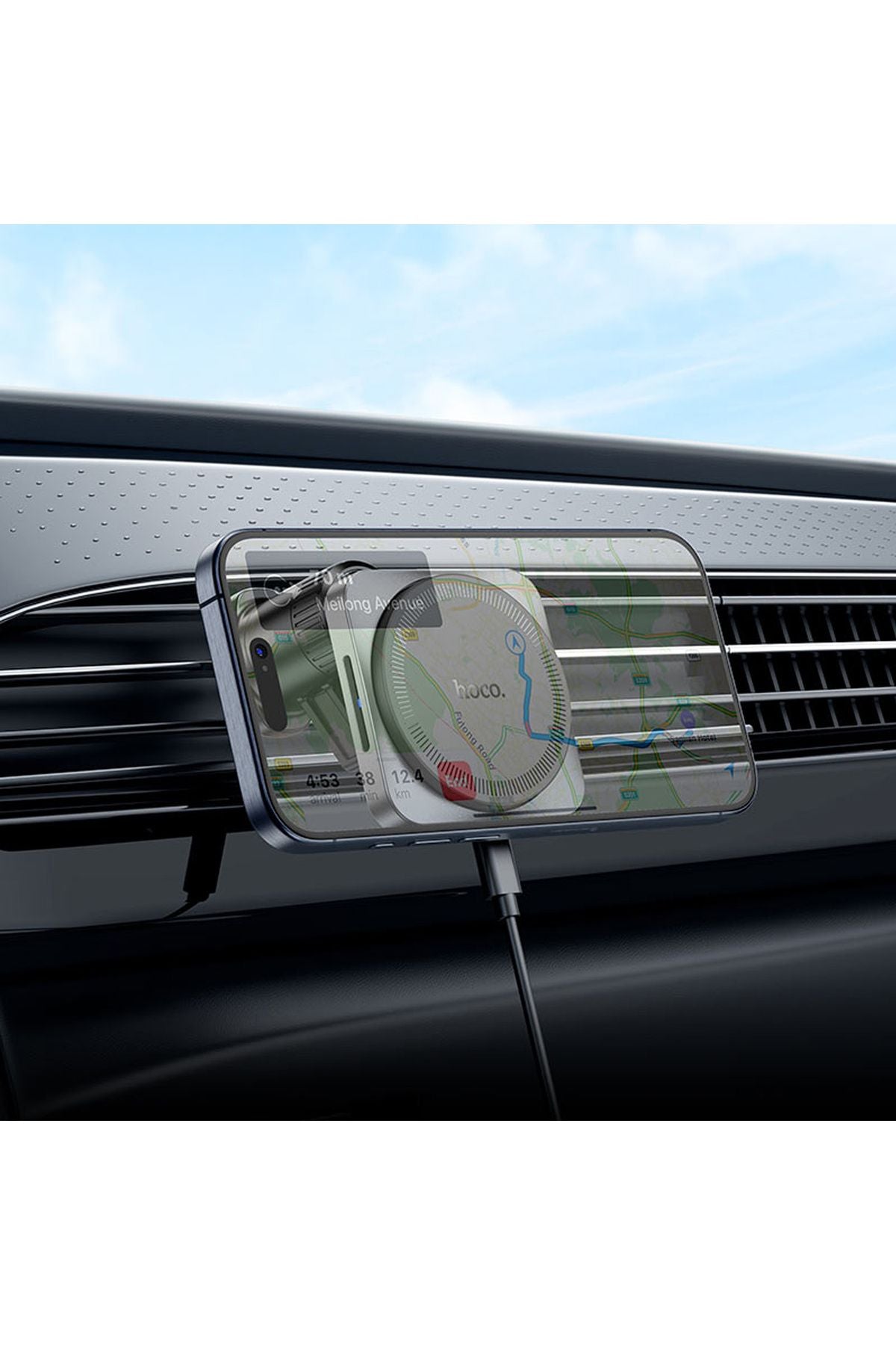 Volkswagen Passat Caddy Transporter Golf Torpido Havalandırma Magsafe 15W Hızlı Şarj Telefon Tutucu - Görsel 5