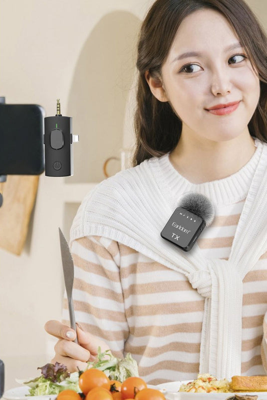 3in1 Profesyonel Kablosuz Dijital Yaka Mikrofonu WeChat Zoom Tiktok Youtube İnstagram Canlı Yayın - Görsel 2