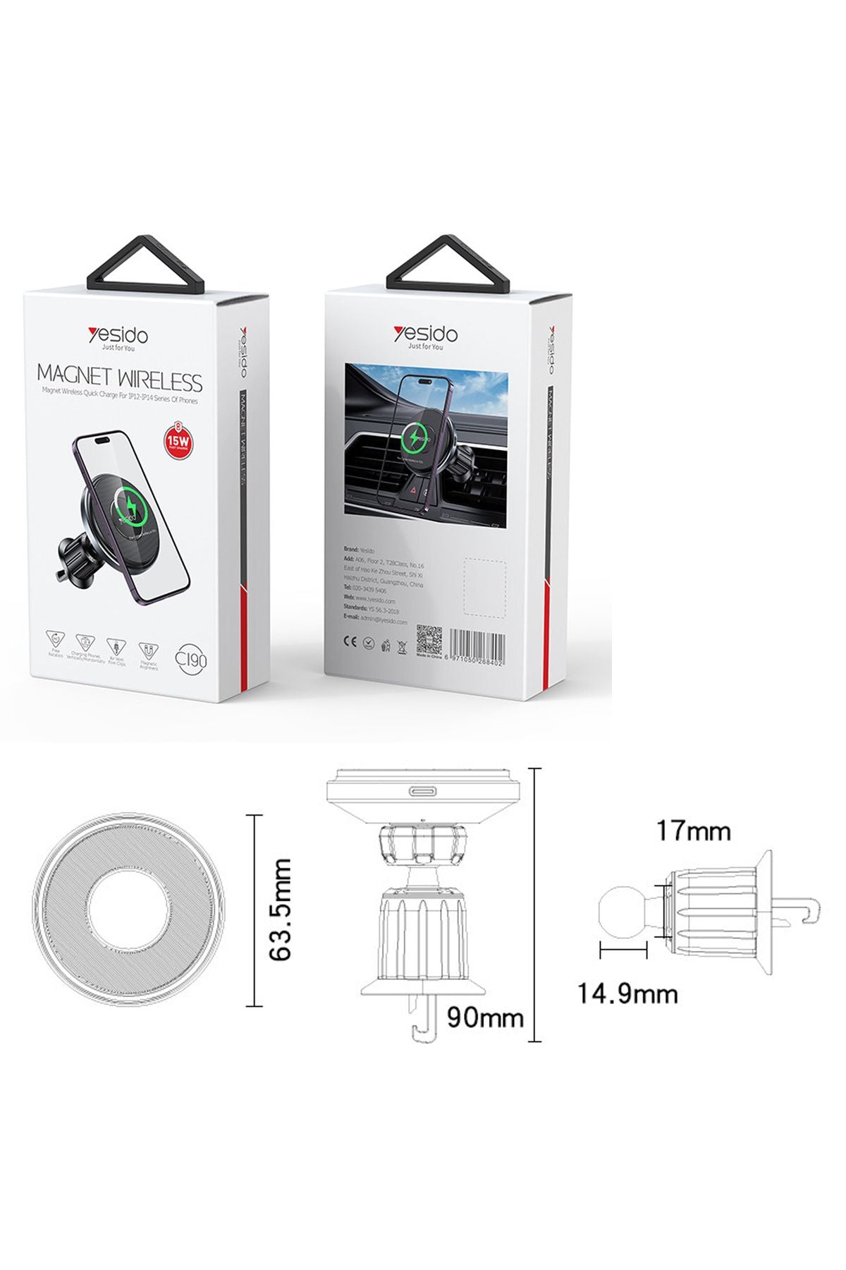 Telefon Tutucu 15W Hızlı Şarj Magsafe Mıknatıslı Şarj USB Type-C Kablo Profesyonel Kalite - Görsel 5