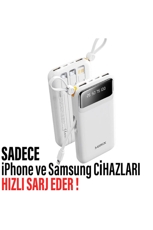 Hızlı Şarj Powerbank Type-C 37W 10000mAh Kendinden Kablolu Powerbank HIZLI - Görsel 2