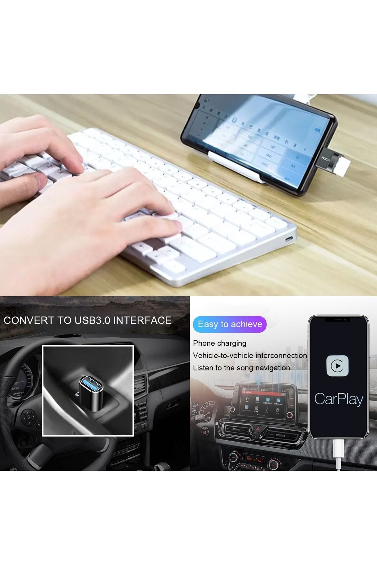 Type-C USB Çevirici iPhone 15 15 Pro 15 Pro Max Uyumlu 5 Gbps Hızlı Veri Aktarıcı Type C Dönüştürücü - Görsel 5