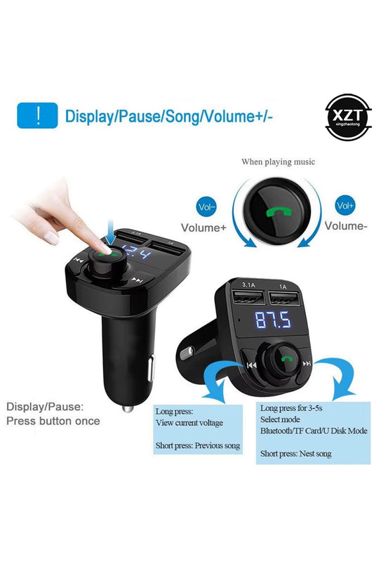 Bluetooth Araç Kiti Araç Fm Transmitter Şarj USB MP3 PD Flash Için Uygun Çakmaklık Giriş - Görsel 2
