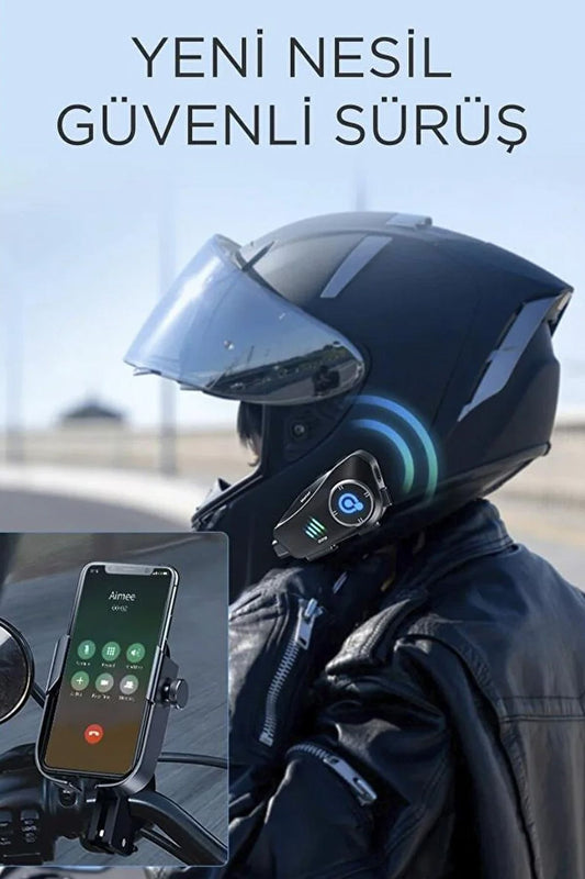 Kask Kamerası ve Kulaklık İntercom Motorcu Kask Kulaklığı Bluetooth 1080P Kamera Kayıt - Görsel 2