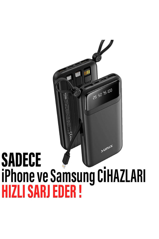 Hızlı Şarj Powerbank Type-C 37W 10000mAh Kendinden Kablolu Powerbank HIZLI - Görsel 2