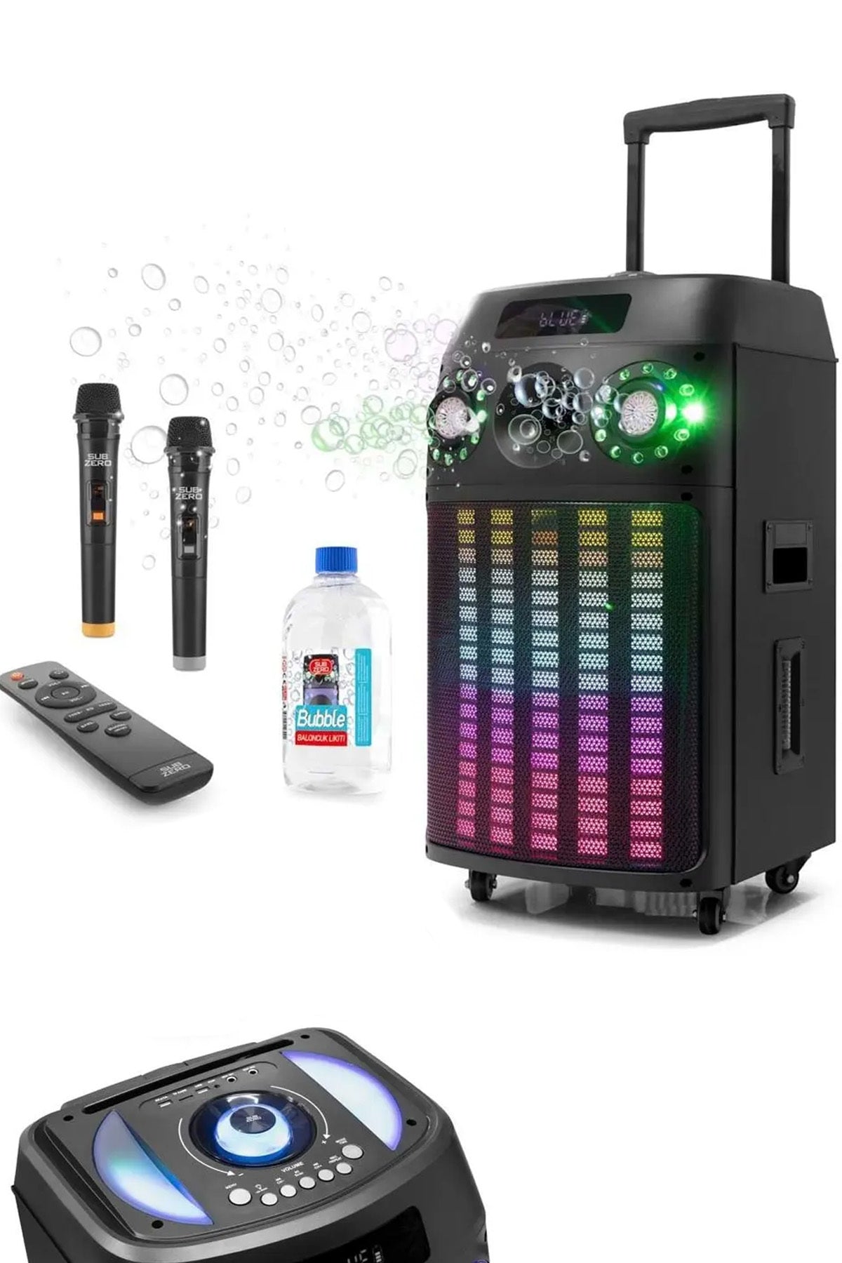 Büyük Boy Bluetooth Hoparlör Speaker 12" Woofer 1 Tweeter 100W 2 Mikrofon Hoparlör Baloncuklu - Görsel 3