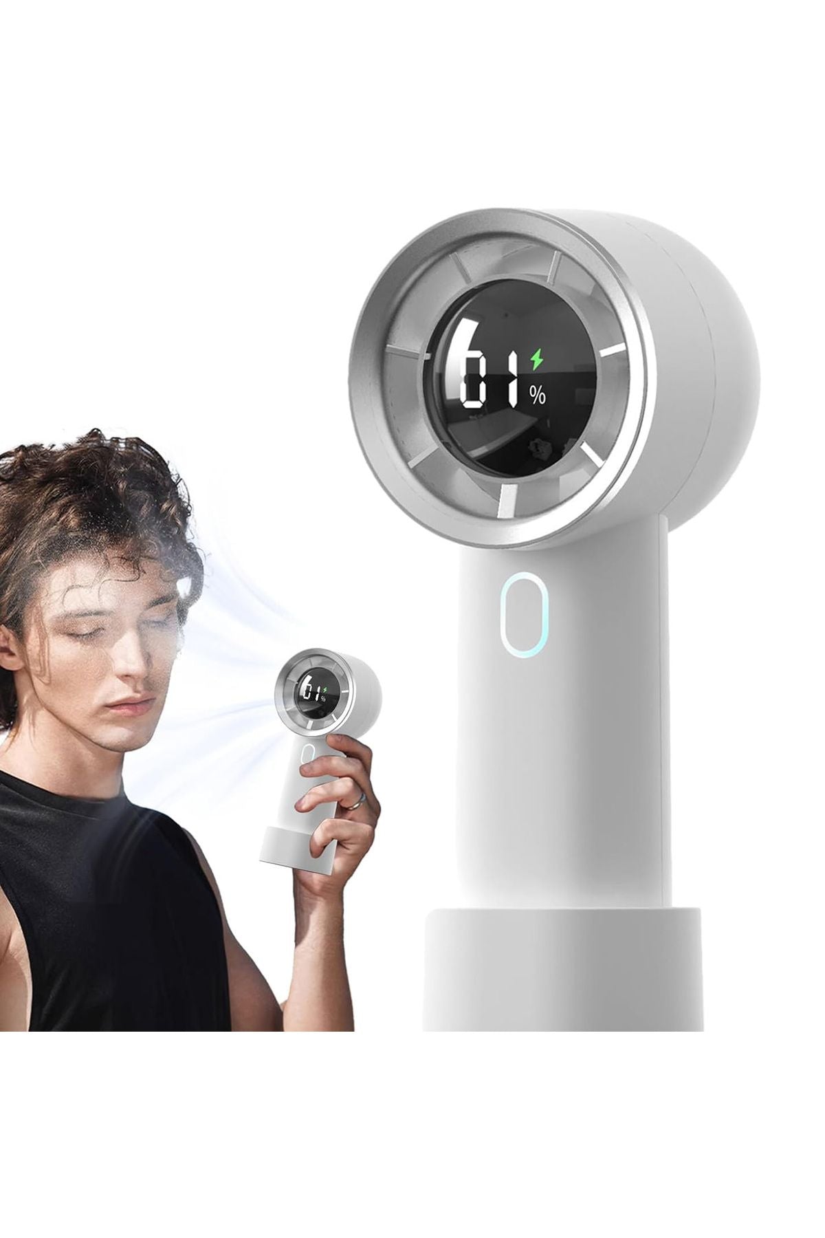 Dijital Göstergeli Taşınabilir El Fanı Mini Vantilatör 5 Kademeli Soğutucu 14000 RPM - Görsel 6