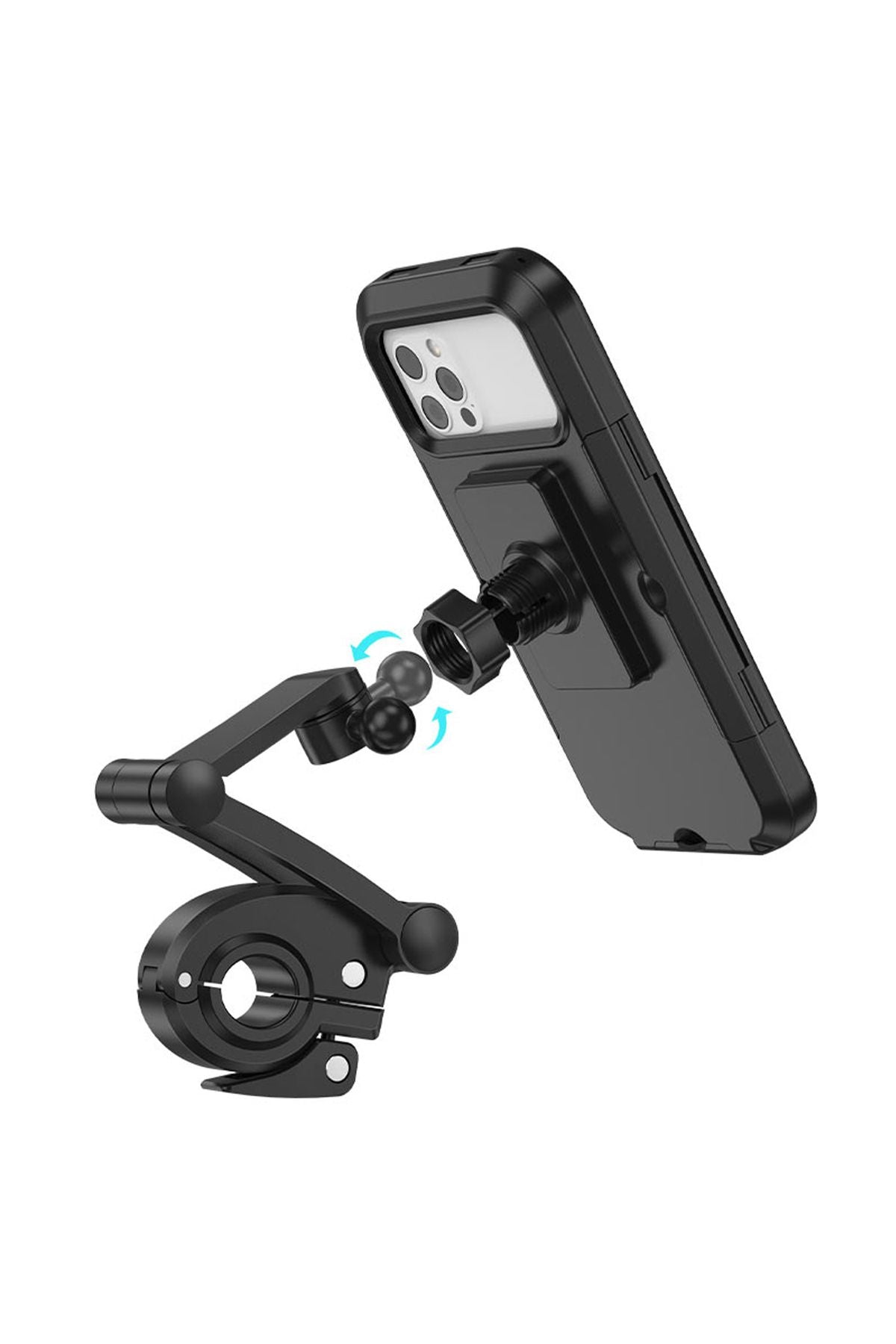 Motosiklet Scooter Telefon Tutucu Su Geçirmez Şarj Girişi Açık - Görsel 5