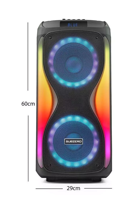 Büyük Boy Bluetooth Hoparlör 40000WATTS Speaker 8x2 Çift Hoparlör 2 Mikrofonlu 3600mAh Parti Boy - Görsel 2
