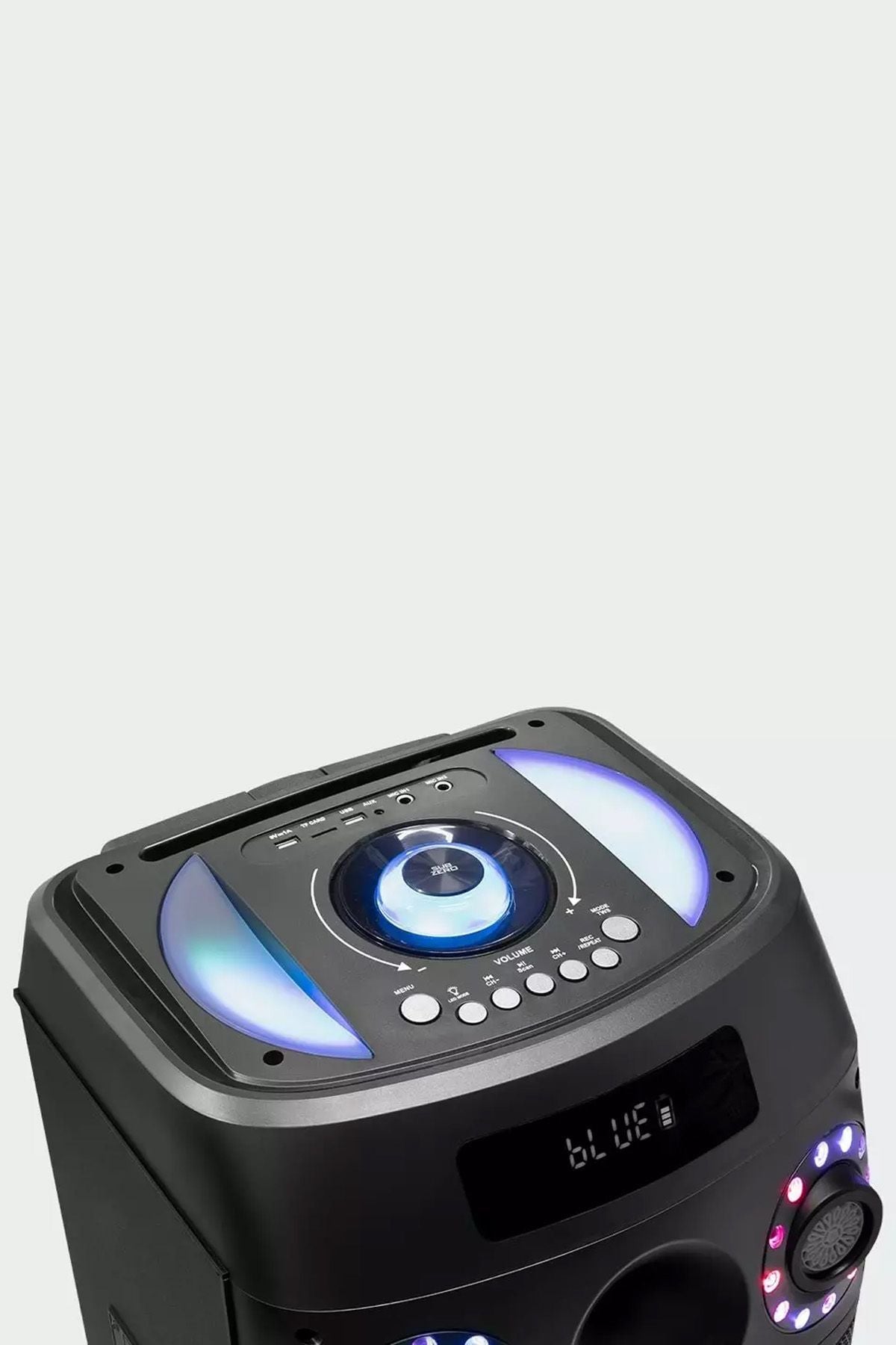 Büyük Boy Bluetooth Hoparlör Speaker 12"x2 100W WOOFER 2 Mikrofon Hoparlör 9000mAh Baloncuklu Ledli - Görsel 3