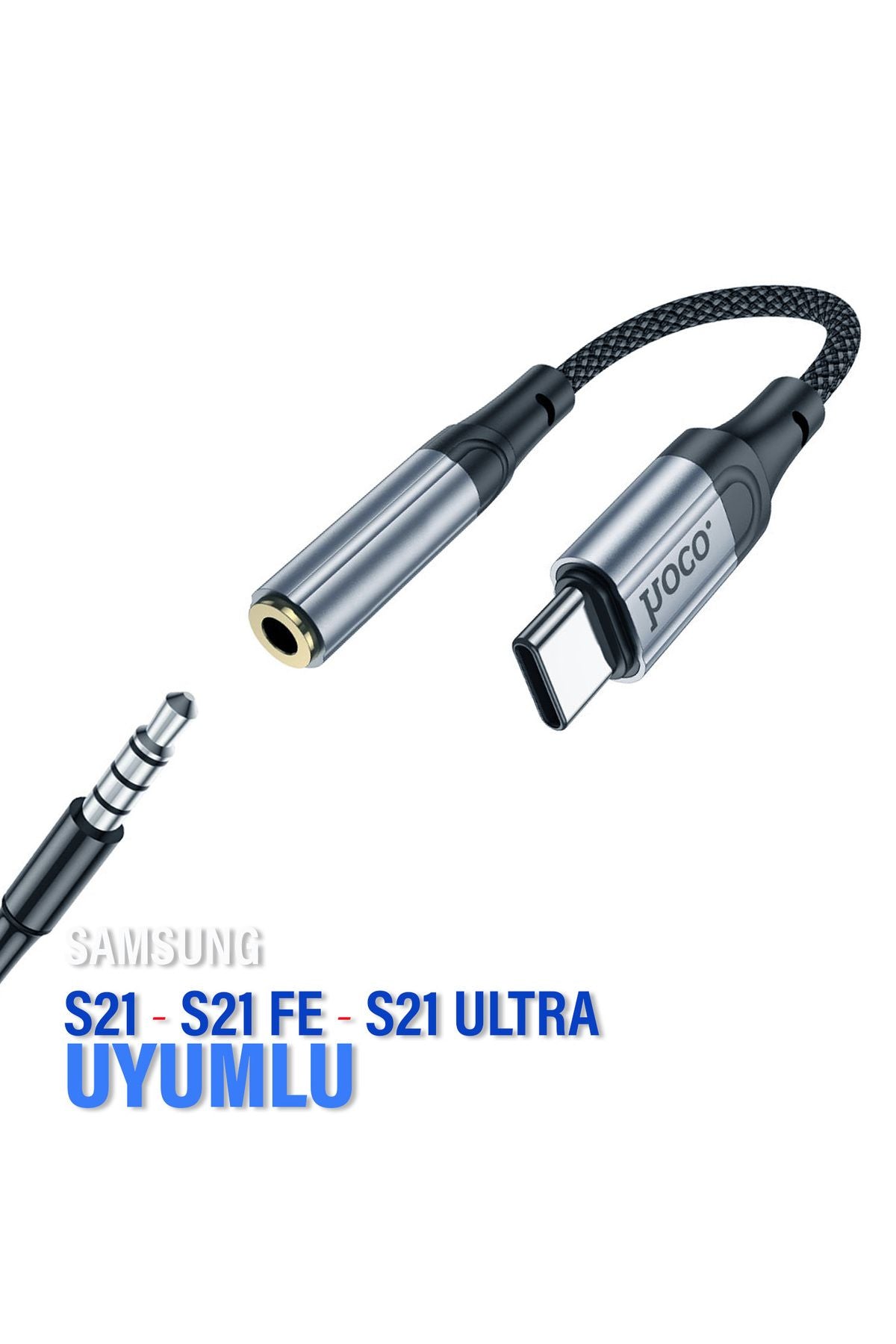 Samsung S21 - S21 FE - S21 Ultra TypeC 3.5mm Çevirici Jack Aparat Kulaklık Dönüştürücü Type-C
