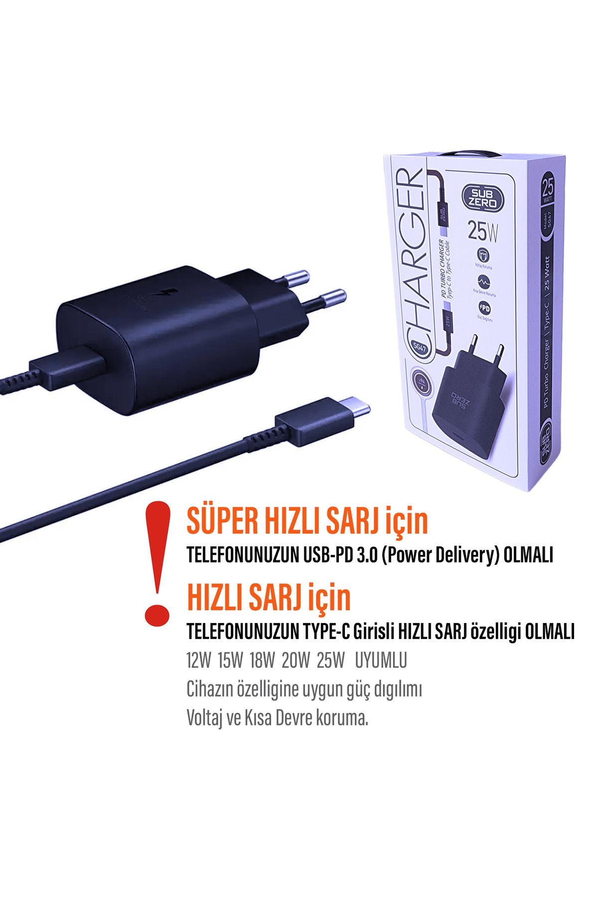 Samsung Galaxy A71 Uyumlu HIZLI Şarj Aleti - 25W HIZLI Type-C 5A Hızlı Şarj Kablo - Görsel 3