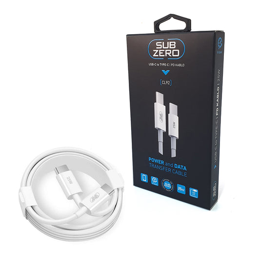 Type-C den Type-C ye Şarj Kablosu 1 Metre 25W Süper Hızlı Şarj Subzero CL92