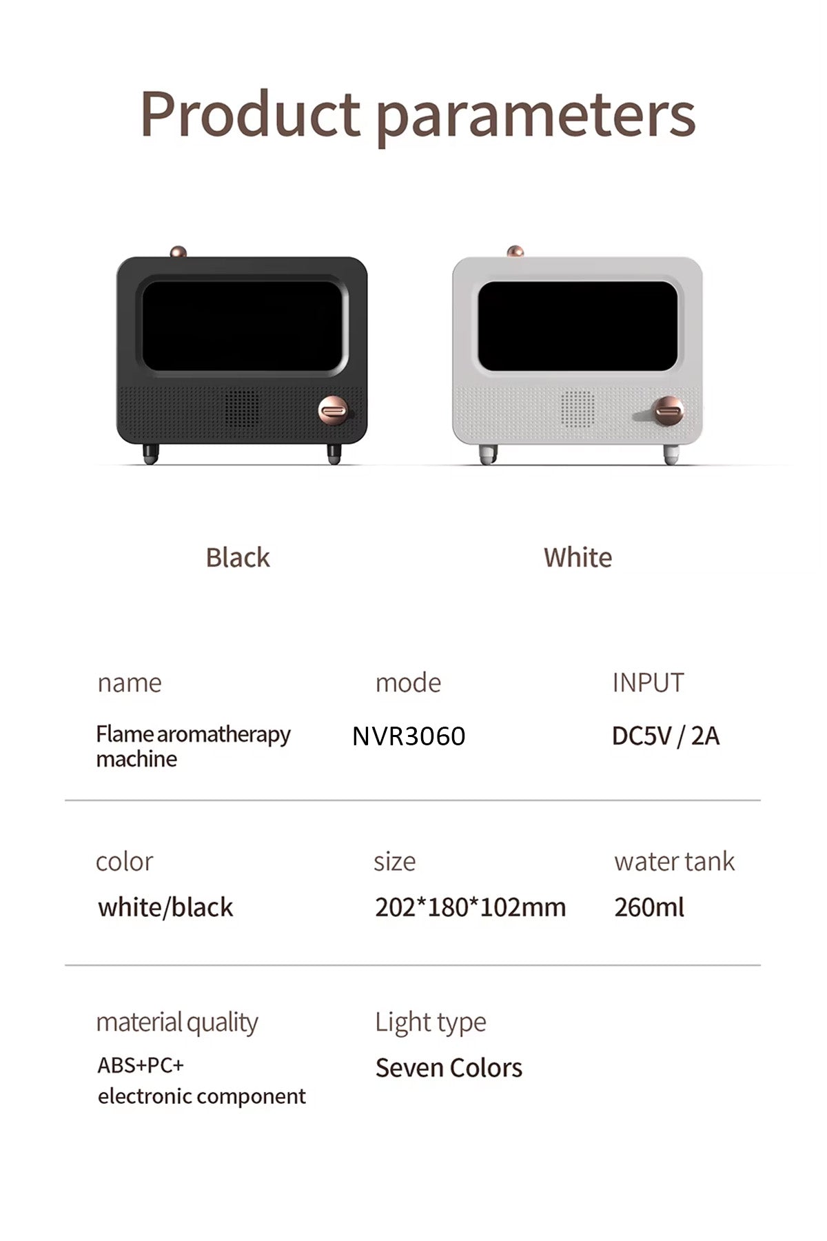 Alev Efektli Retro Hava Nemlendirici Odun Çıtırtı Sesli Aroma Difüzörü Ultrasonik Buhar Makinesi