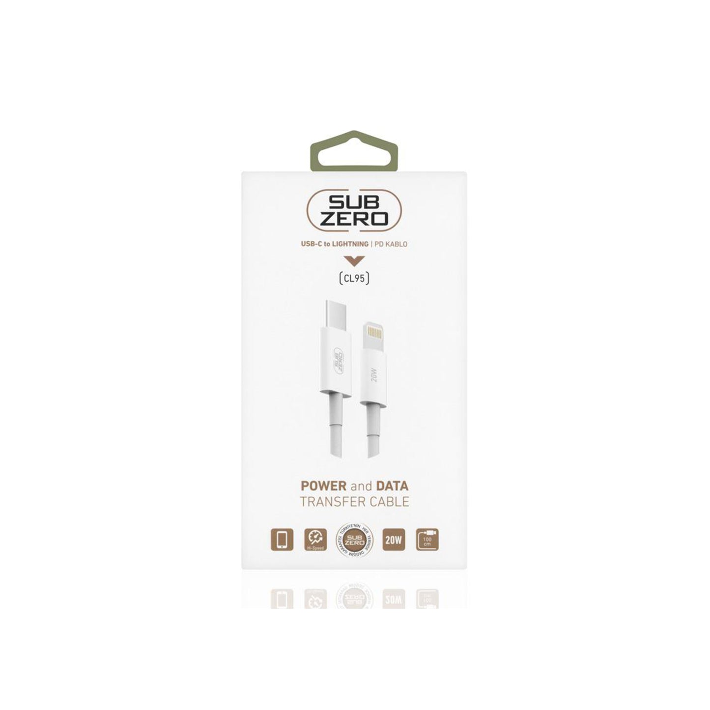 Type-C Lightning Şarj Kablosu 20W Hızlı Şarj 1 Metre Subzero CL95