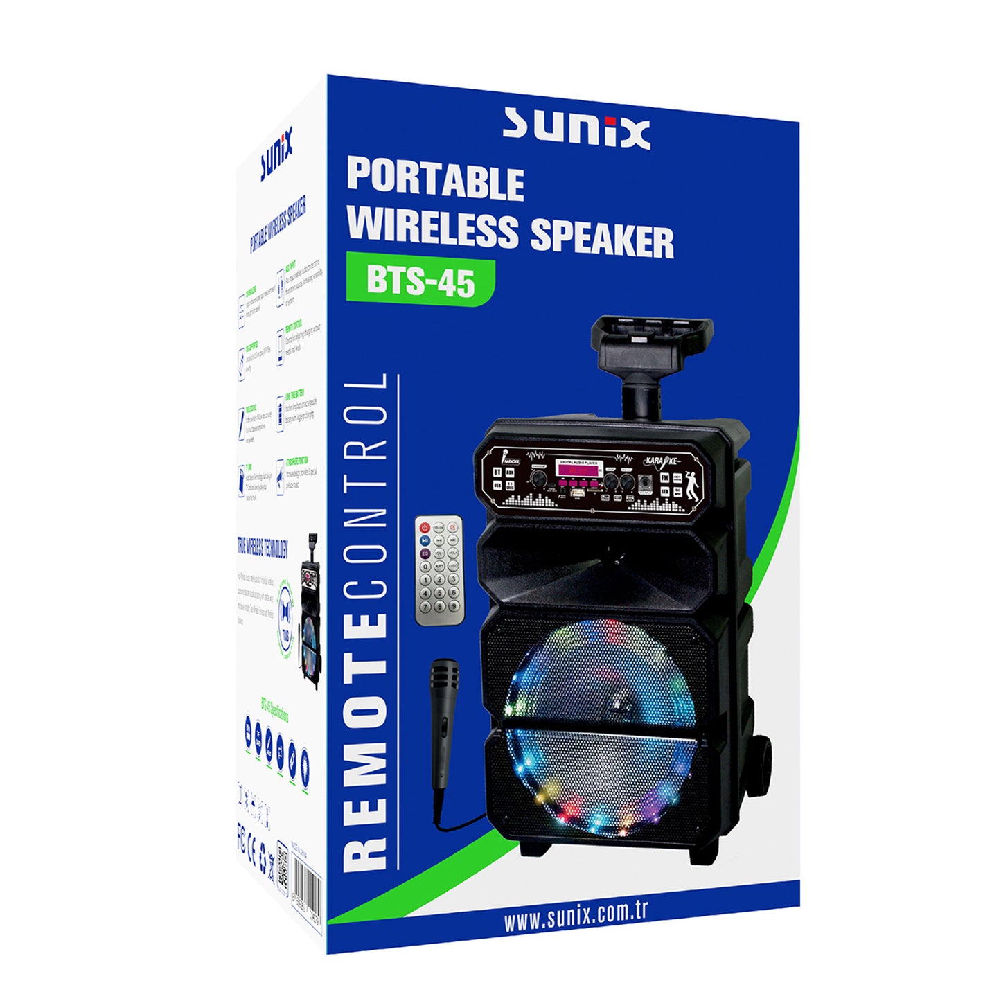 Kablosuz Hoparlör Karaoke Mikrofonlu - Speaker Sunix BTS-45
