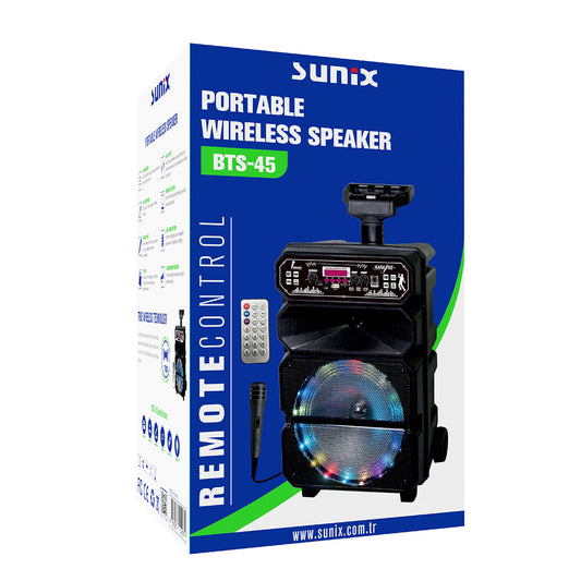 Kablosuz Hoparlör Karaoke Mikrofonlu - Speaker Sunix BTS-45