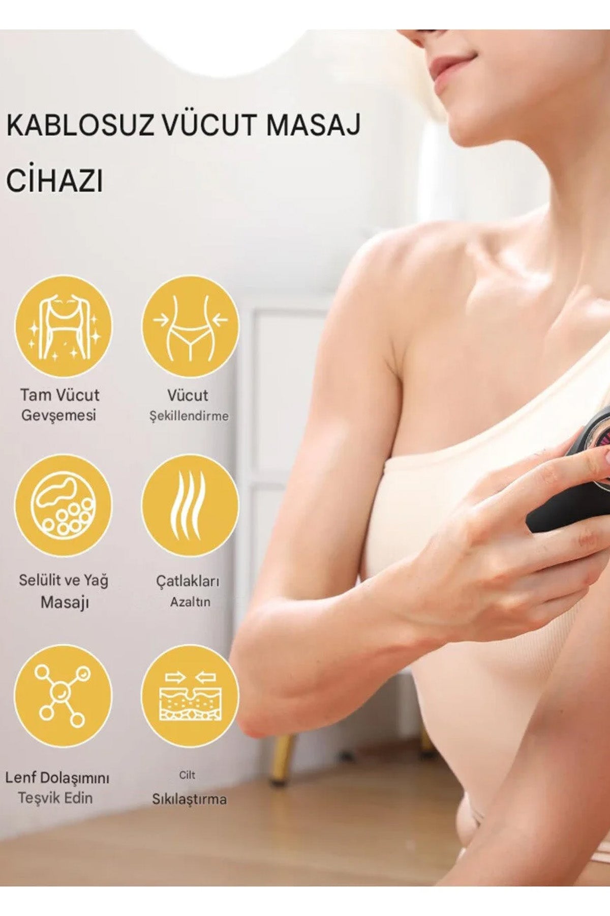 6 Kademeli Masaj Aleti 5 Başlıklı Bölgesel Vücut Şekillendirme Selülit Yağ Yakma Aleti