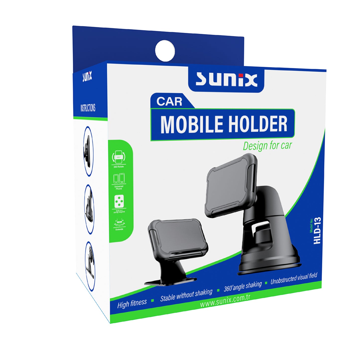 Mıknatıslı Araç Telefon Tutucusu Torpido Üzeri Tutucu Sunix HLD-13