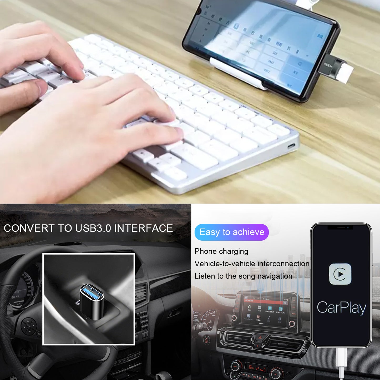 Type-C Çevirici USB 3.0 Hızlı OTG Veri Aktarıcı Type C Dönüştürücü Subzero