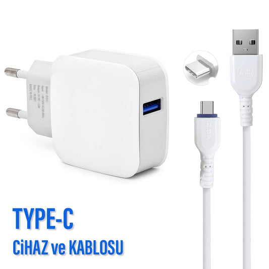 Şarj Aleti Type-C Kablolu Subzero SG21 5V DC 2.8A  | TYPE-C Kablo