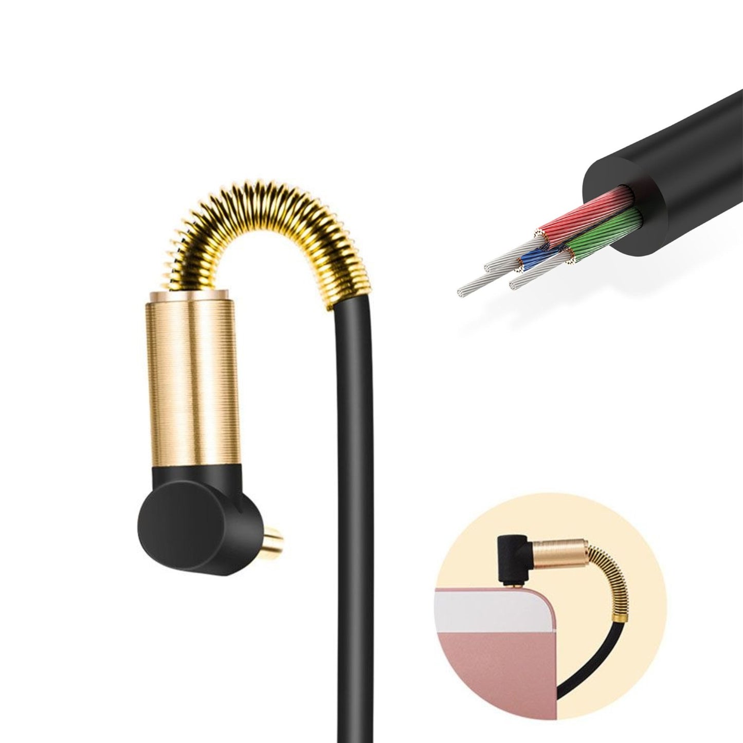 Aux Kablo L Tipi 90 Derece Aux Ses Uzatma 1 Metre 3.5 Mm Jack Subzero AX55