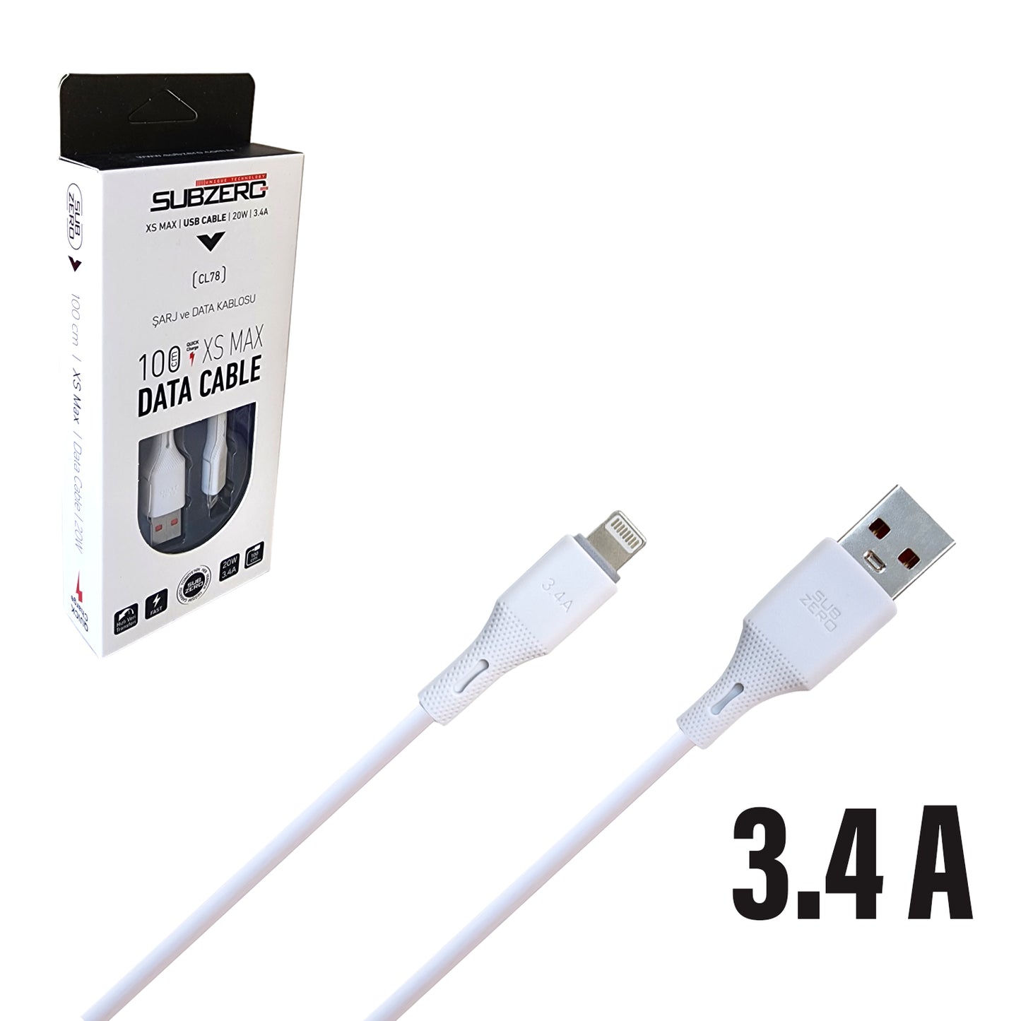 USB Lightning iPhone iPad Şarj Kablosu Subzero CL78
