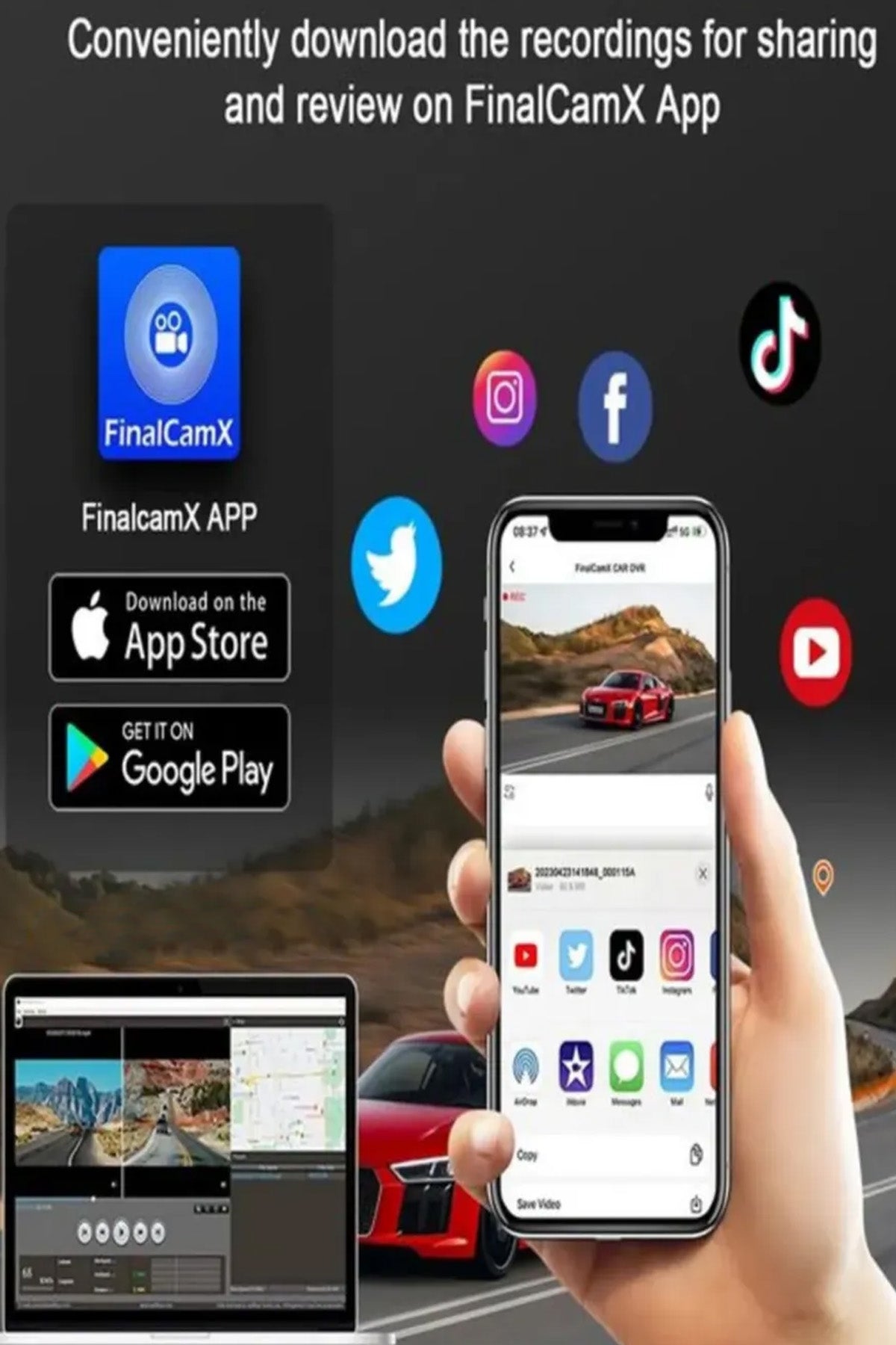 Blic BLM-65 WiFi Destekli Gece Görüşlü 1080P Araç İçi Kamera