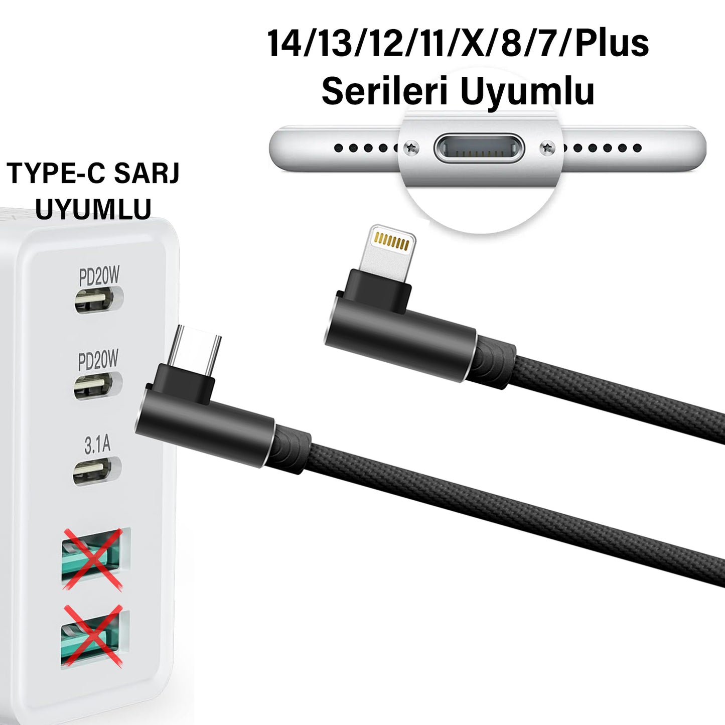 3 Metre iPhone TYPE C Şarj Kablosu HIZLI Yeni Nesil Şarj Kablosu