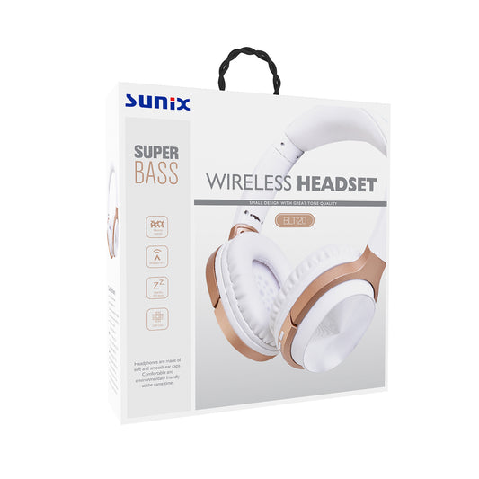 Kablosuz Kafaüstü/Kulaküstü Bluetooh Kulaklık Sunix BLT20 Beyaz