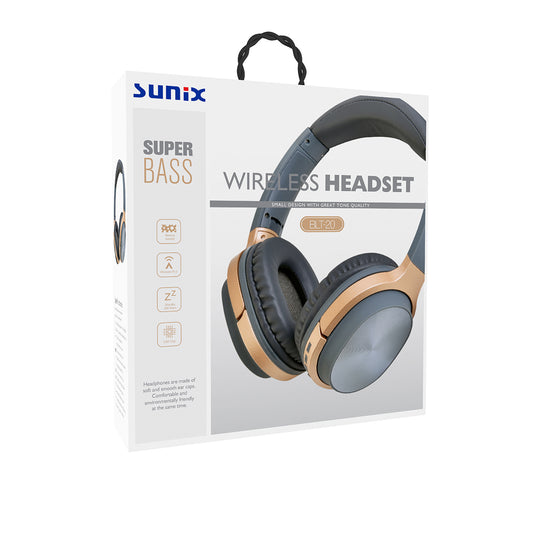 Kablosuz Kafaüstü - Kulaküstü Bluetooh Kulaklık Sunix BLT20 Gold Gri