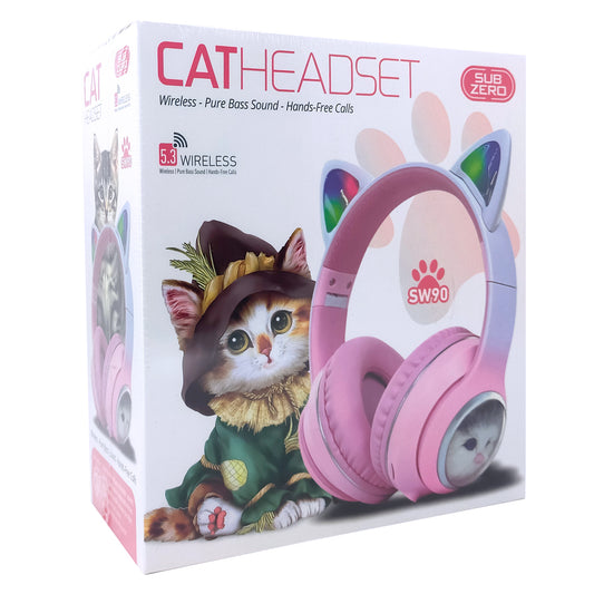 Kedi Kulaklık Pembe Kablosuz Kulak Üstü Kız Çocuk Hediye Tavsiyesi Subzero SW90