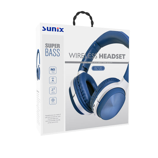 Kablosuz Kafaüstü/Kulaküstü Bluetooh Kulaklık Sunix BLT20 Mavi