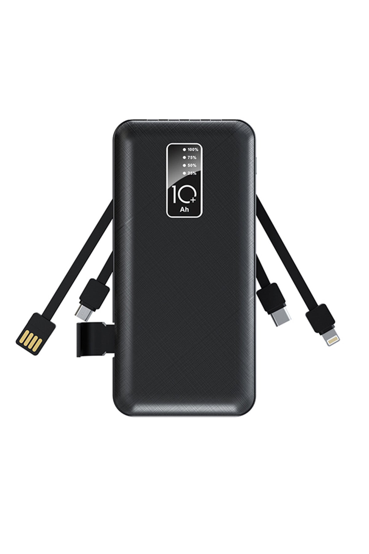 10.000 mAh Kendinden Kablolu Powerbank Hızlı Şarj Telefon Standlı Göstergeli Taşınabilir Şarj Cihazı