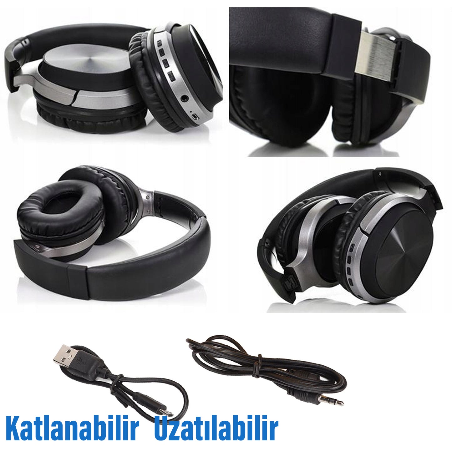 Kablosuz Kafaüstü - Kulaküstü Bluetooh Kulaklık Sunix BLT20 Gold Gri