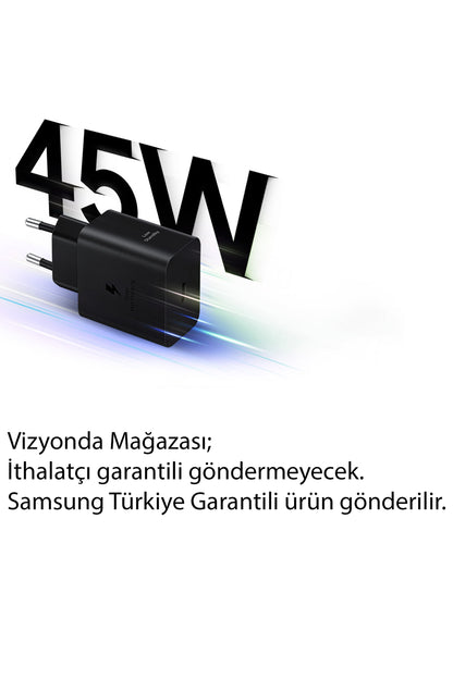Galaxy A36 A37 A56 45W Süper Hızlı Şarj Aleti Orjinal (Samsung Türkiye Garantili)