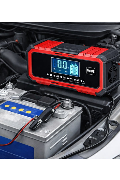 Akıllı Akü Şarj Cihazı Bakım Onarım Akü Şarj Makinesi 12V 15A – 24V 8A Otomatik Dijital Ekran