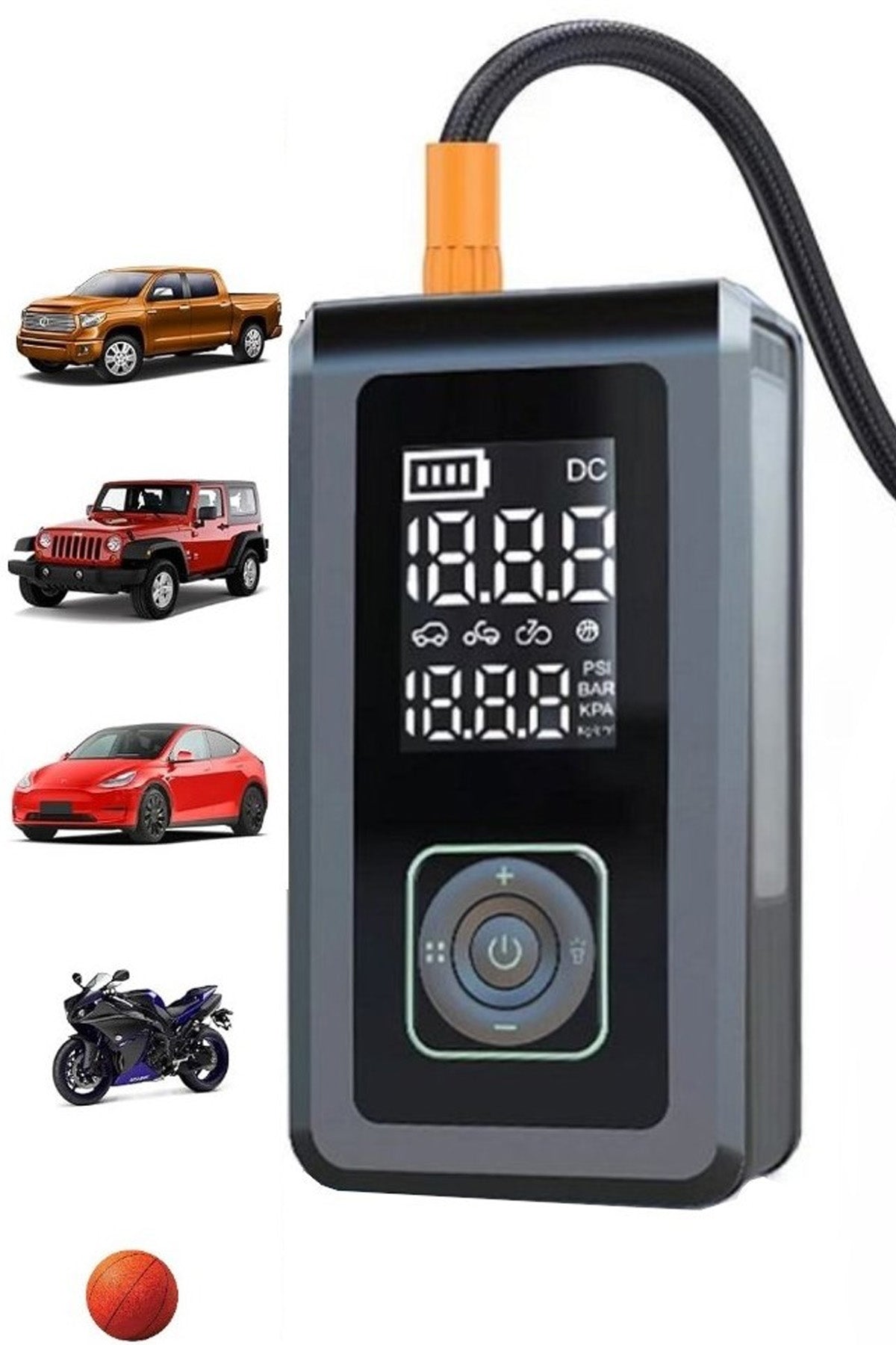 Akü Takviye Cihazı Hava Pompası 150Psi Powerbank 8000mAh 1000A Jump Starter Marş Basma Led Fenerli