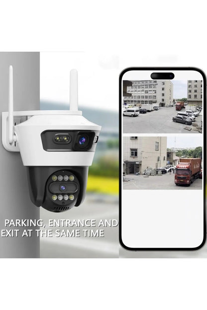 4 MP 4k Ultra Hd Alarmlı Suya Dayanıklı Çift Lensli 2.4g Ip Dış Mekan Güvenlik Kamerası Blic BLM56