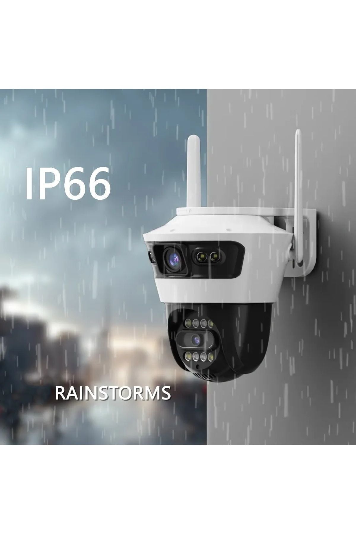 4 MP 4k Ultra Hd Alarmlı Suya Dayanıklı Çift Lensli 2.4g Ip Dış Mekan Güvenlik Kamerası Blic BLM56