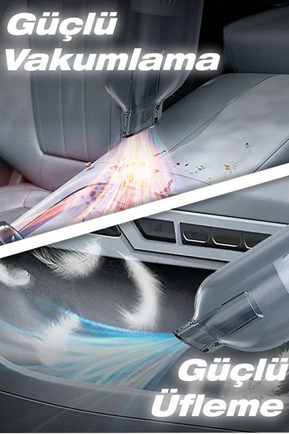 Şarjrlı Araç Süpürgesi Kablosuz Araç İçi Süpürge 17000Pa Vakumlu Şarjlı 6000mAh 100W Fırçasız Motor