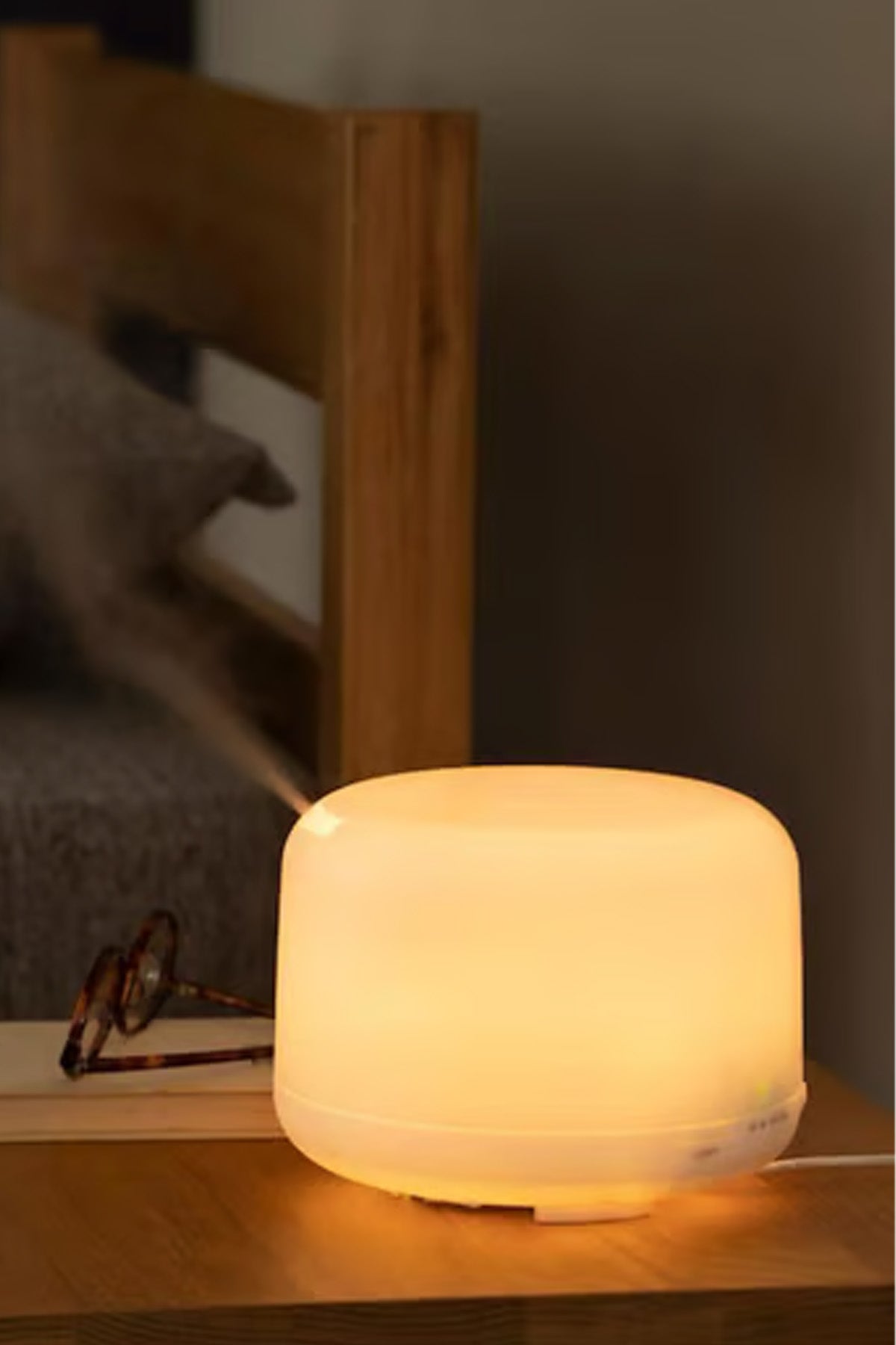 Oda Nemlendirici Buhar Makinesi Ultrasonik Hava Nemlendirici Kumandalı 7 Renk Gece Lambası 500ml