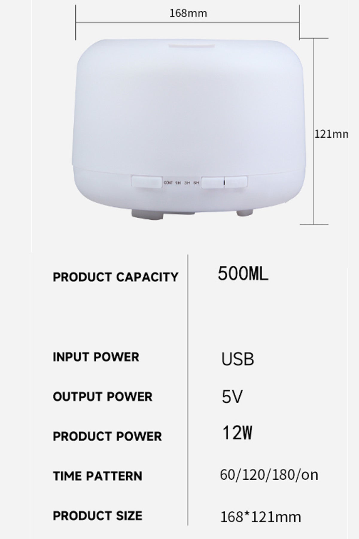 Oda Nemlendirici Buhar Makinesi Ultrasonik Hava Nemlendirici Kumandalı 7 Renk Gece Lambası 500ml