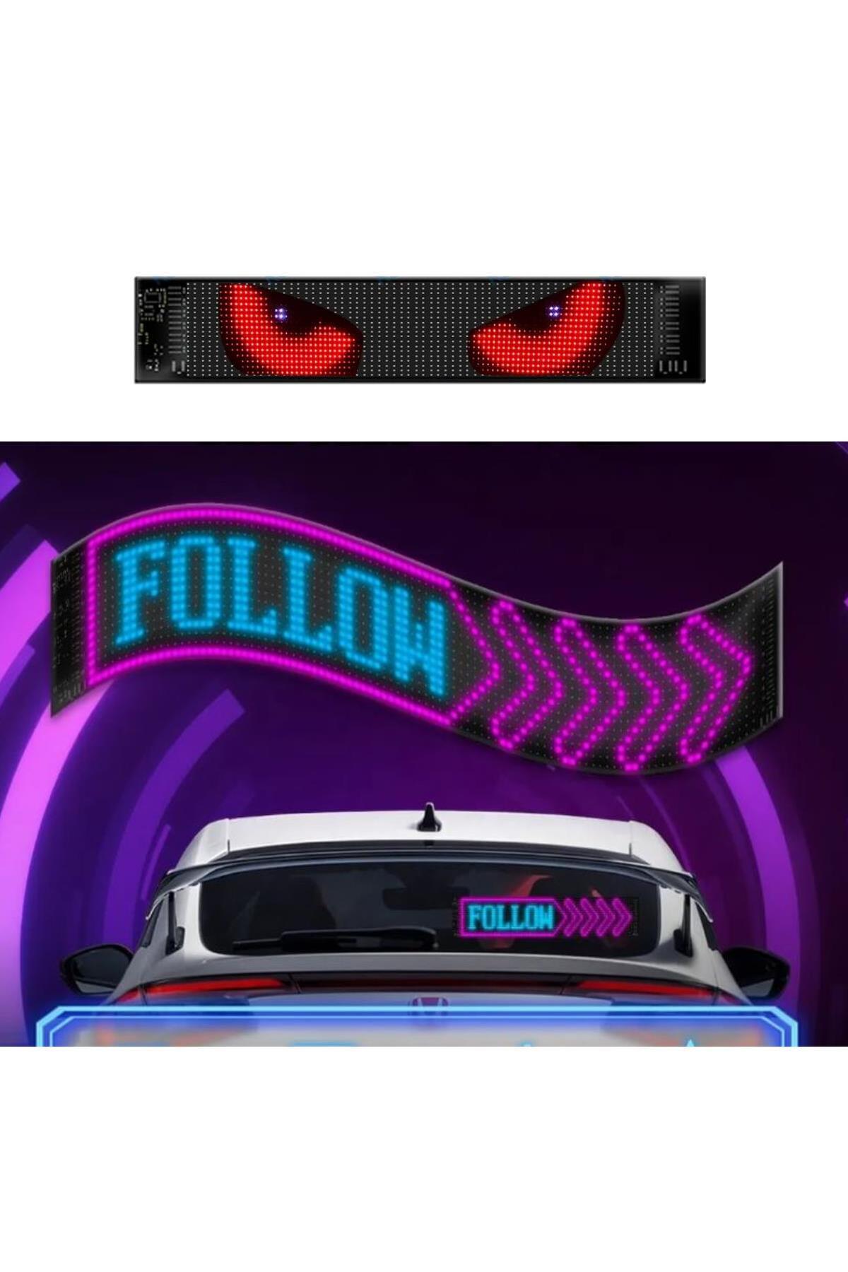 Led Matrix Panel 60cm x 12cm RGB Ekran Kumandalı Telefon Kontrollü Led Ekran Vitrin Kayan Yazı 16x96