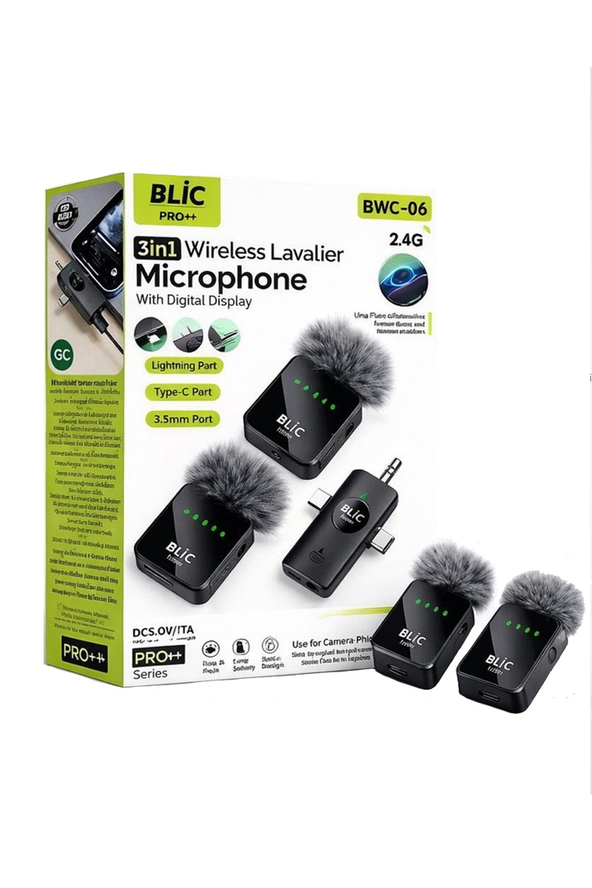 Tüylü Dış Mekan Yayıncı Yaka Mikrofonu 2 Mikrofonlu Set WeChat Zoom Tiktok Youtube İnstagram