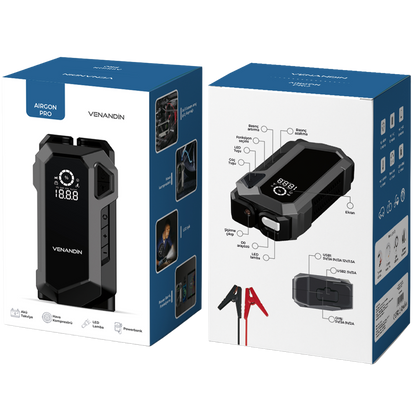 AIRGON PRO 12000mAh 4’ü 1 Minübüs Araba Akü Takviye Cihazı Hava Kompresörü Taşıma Çantalı