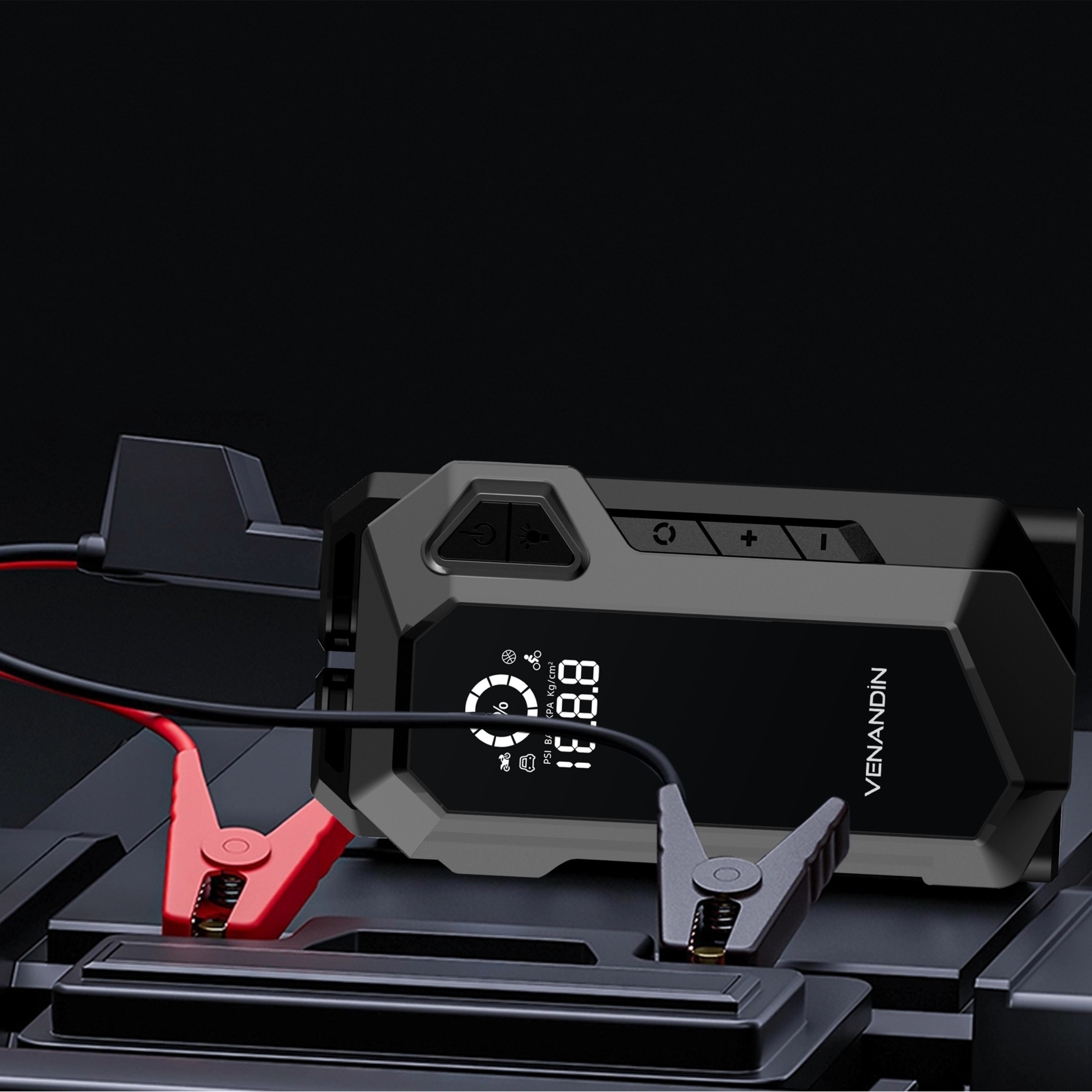 AIRGON PRO 12000mAh 4’ü 1 Minübüs Araba Akü Takviye Cihazı Hava Kompresörü Taşıma Çantalı
